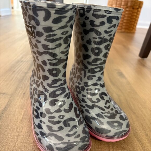 Roma Rain Boots Pink Leopard Kids / Girls Shoes NWT - Picture 10 of 16